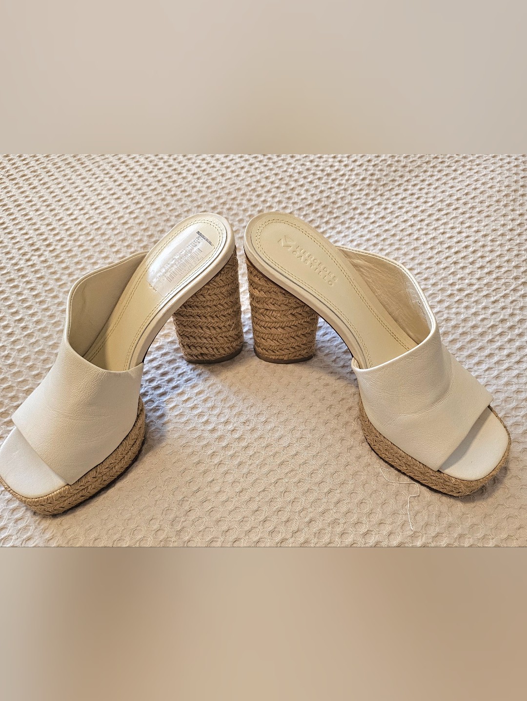 Mercedes Castillo Rocio Ivory Leather Platform Mule Sandals Nwt Size 7.5 — image 3 of 8